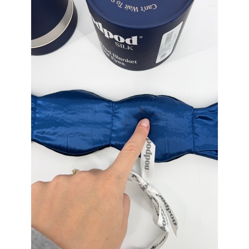 Nodpod Silk Weighted Eye Mask Sapphire Blue Mulberry Silk Velvet Sleep Mask - Picture 13 of 13
